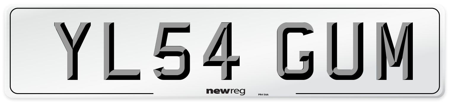YL54 GUM Number Plate from New Reg